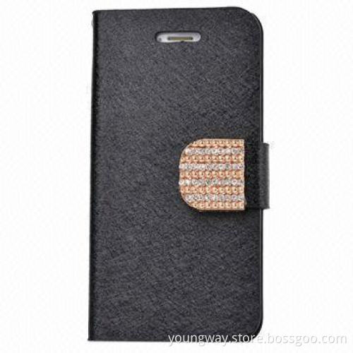 Quality Deluxe Silk Pattern Leather Wallet Case, Fit for iPhone 5 5S